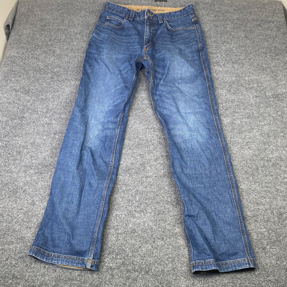 Duluth Trading Co Flex Ballroom Jeans Mens 34x34 Relaxed Fit Blue Denim Pants